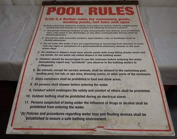 Goodland Nudist Camp Pool Rules Sign