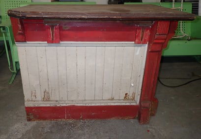 Store Counter in Red Paint