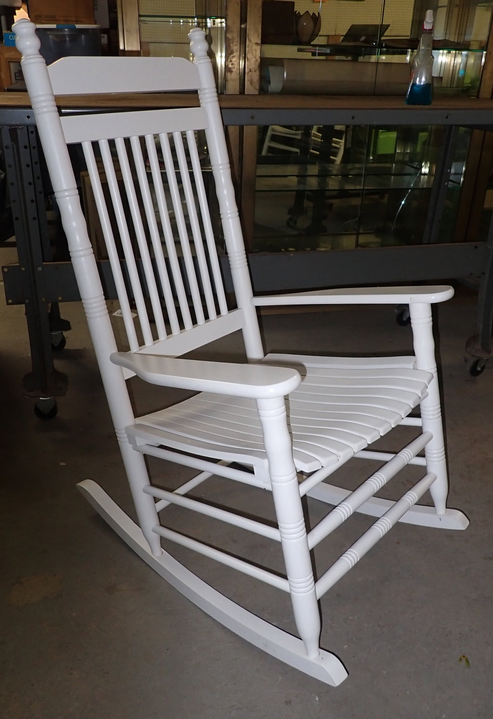 Cracker Barrel Porch Rocker: Approx 26 1/2" wide, 18" to seat, 21" deep, 45 1/2" tall. No in house shipping