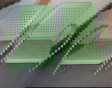 Pair of Bunting Glider Co Metal Porch Rockers
