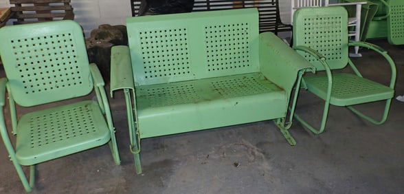 Bunting Metal Porch Glider & 2 Rockers