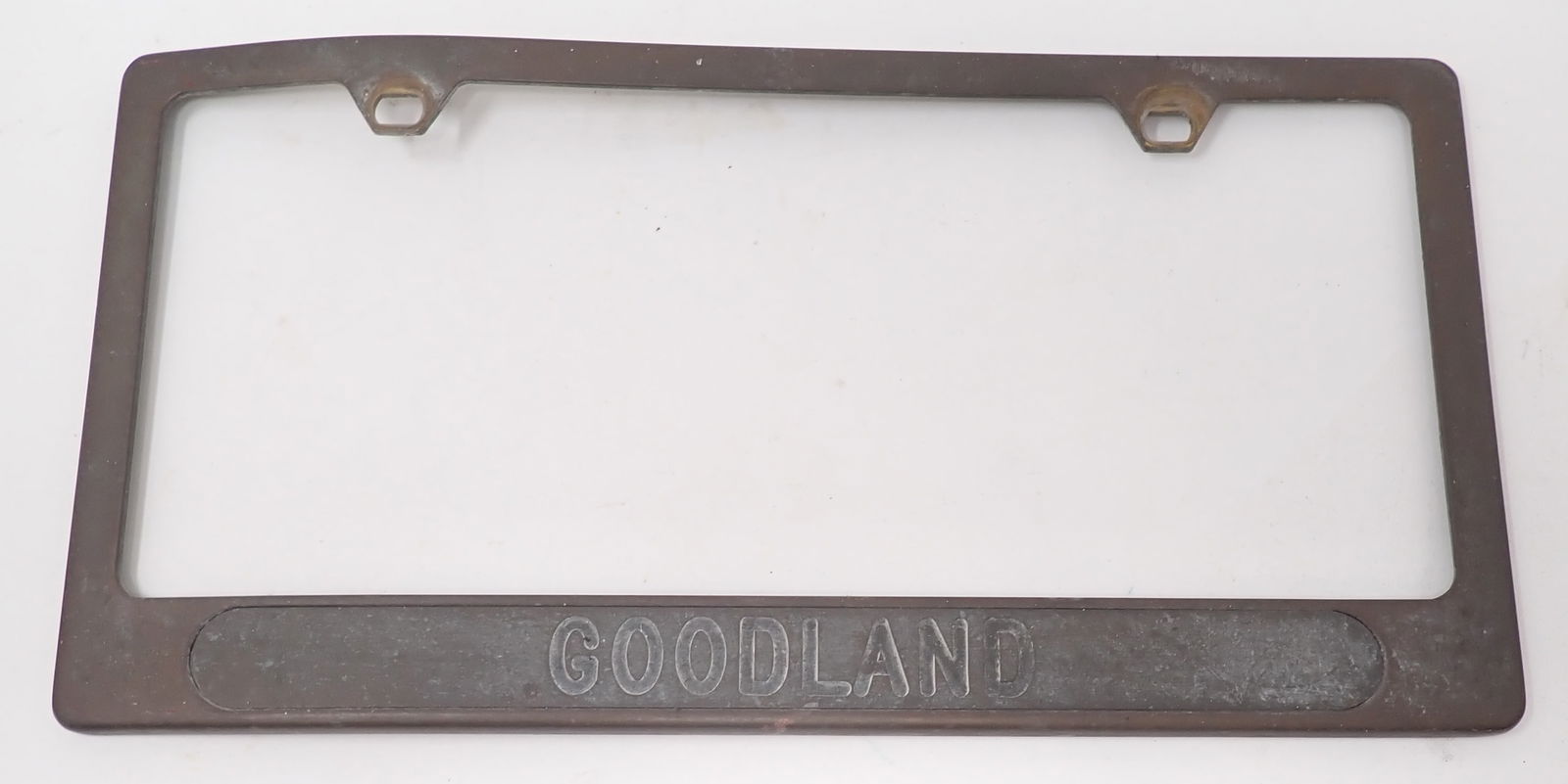 Goodland Nudist Park Brass License Plate Bracket (1 of 4)