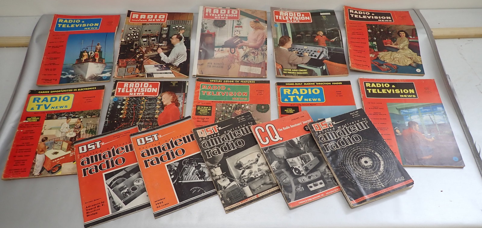 Radio & Television News Magazines: Also included is QST Amateur Radio magazines . Shipping available