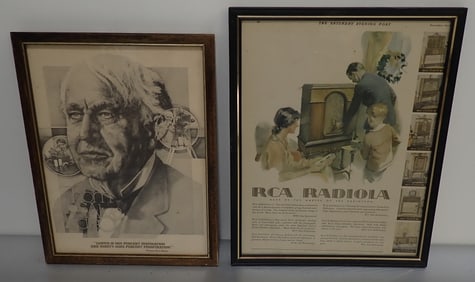 Edison & RCA Framed Wall Hangings