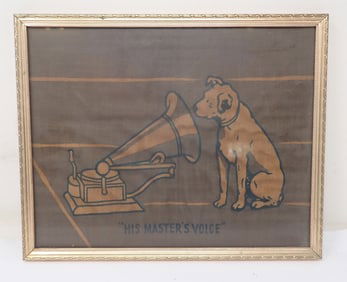 His Masters Voice RCA Framed Cloth