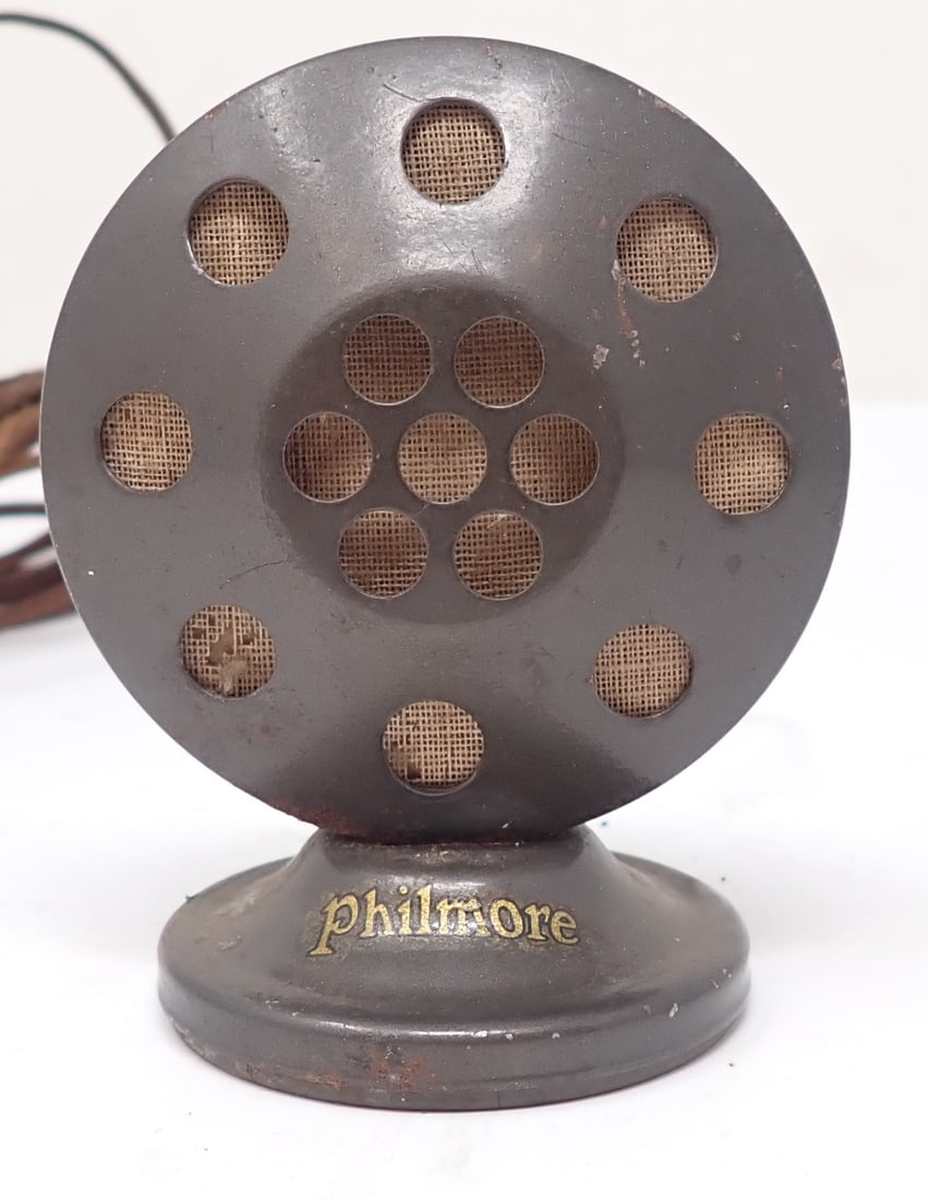Philmore Microphone: Approx 3" in diameter and 3 3/4" tall. Shipping available