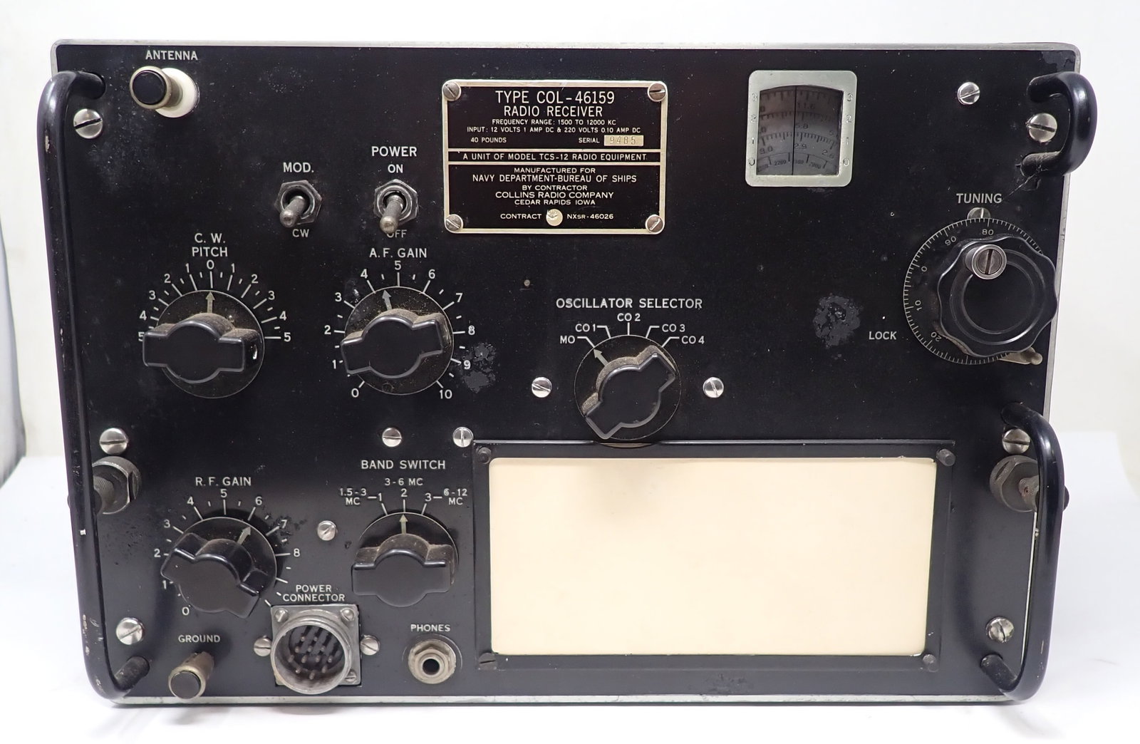 Navy Dept Hamilton Radio Receiver COL-46159 (1 of 5)