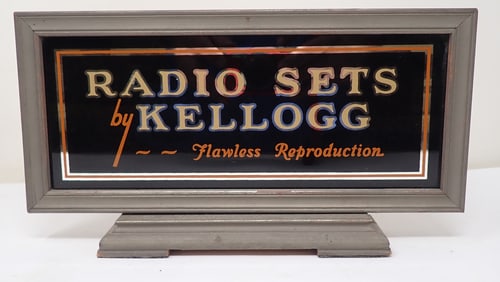 Radio Sets by Kellog Mirrored Sign