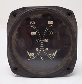 Thomas Edison 33205 Aircraft Dual Temperature Gauge
