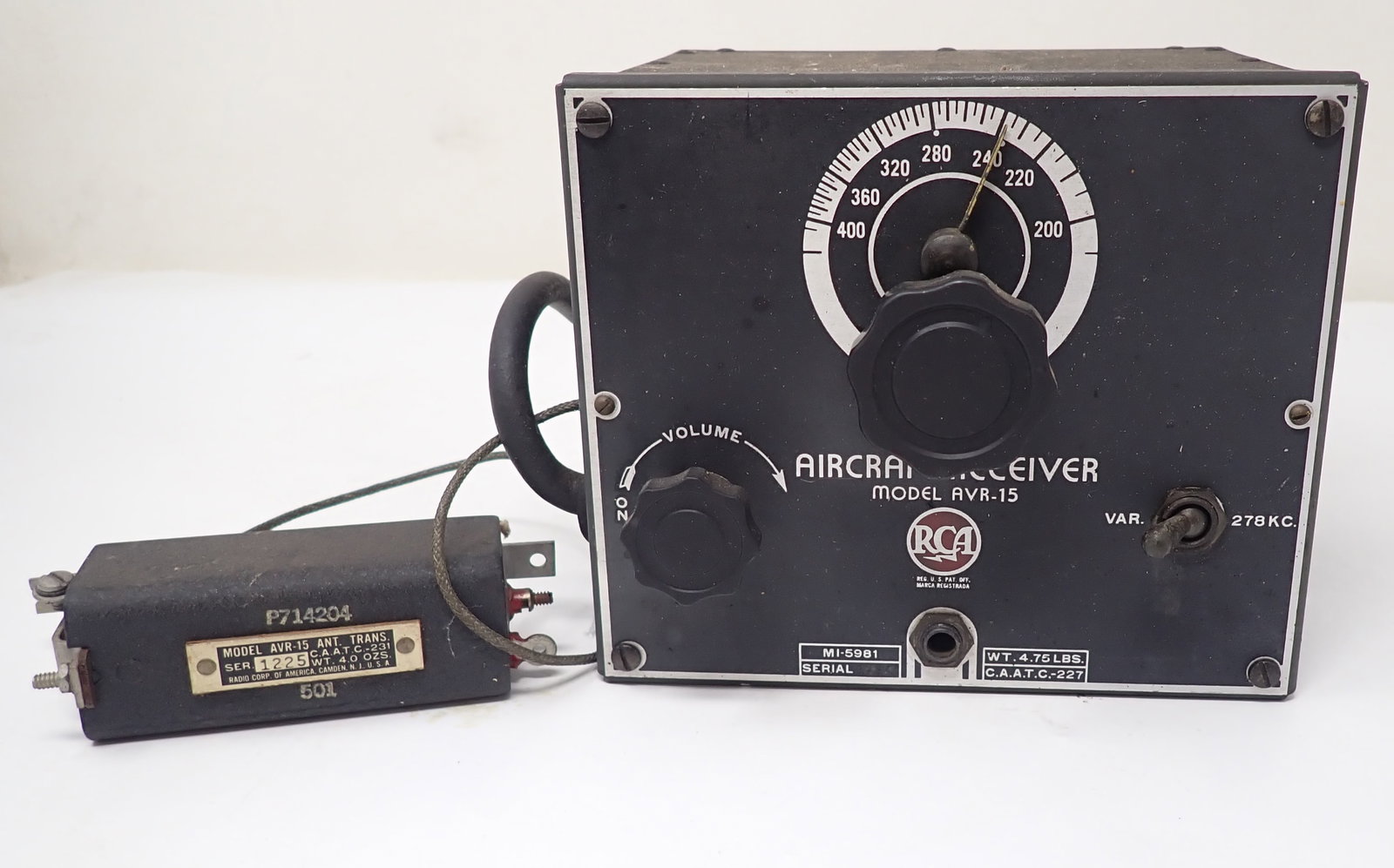 RCA Aircraft Receiver Model AVR-15: Shipping available