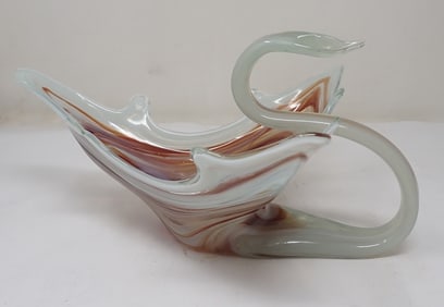 Mid Century Modern Art Glass Swan