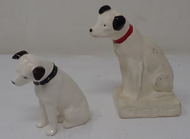 Chalkware & Porcelain RCA Victor Dogs