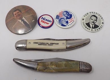 Colonial Fish Knives & Political Pinbacks