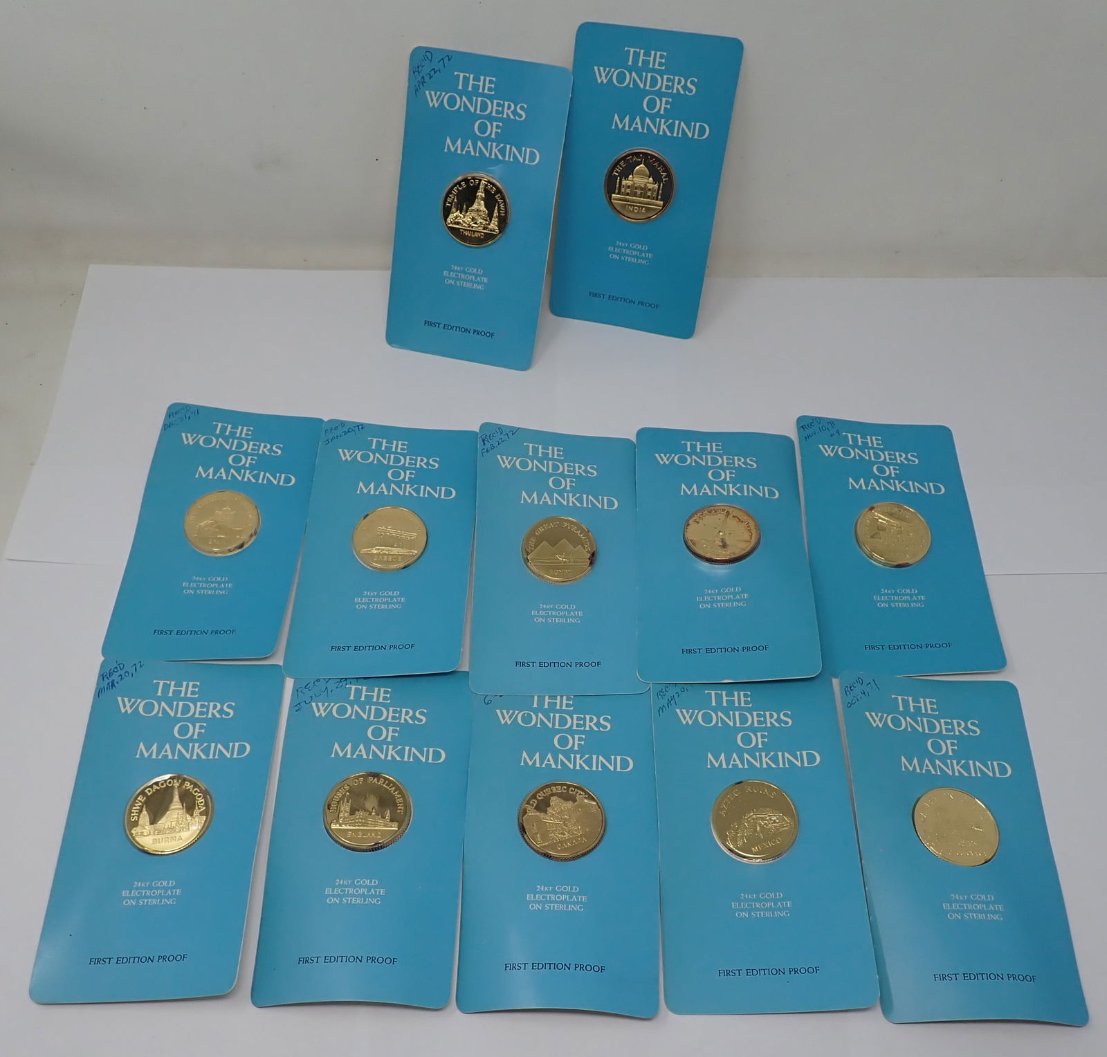 Wonders of Mankind 24k Gold Electroplate on Sterling Silver