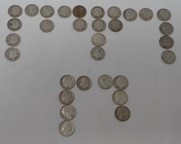 (31) 1940's - 1960's Roosevelt Silver Dimes