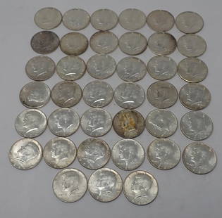 (39)1964 Kennedy Silver Half Dollars: Shipping available