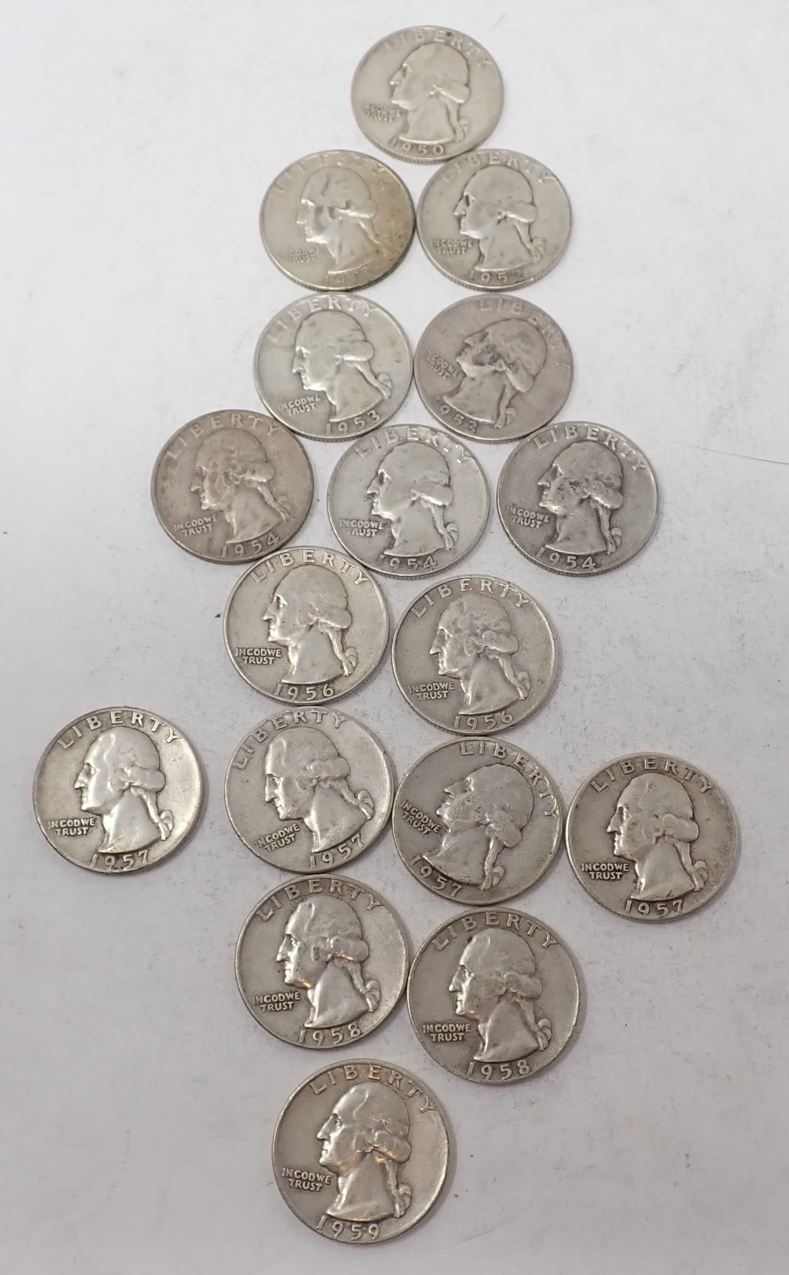 (17)1950's Washington Quarters (1 of 15)