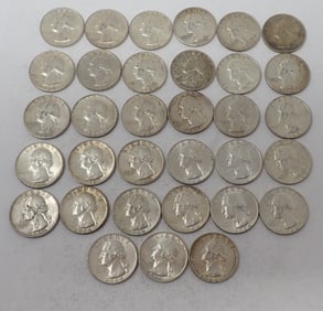 (33)1964 Washington Silver Quarters