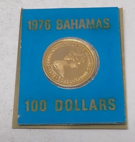 1976 22k Bahamas Independence $100 Gold Coin