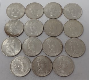 (15) 1964 Bermuda Crown Coins