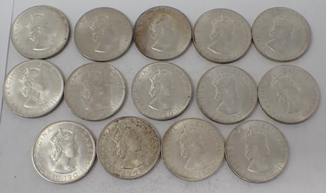 (14) Bermuda Crown Coins