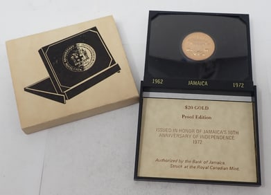 1972 Jamaica $20 Gold Proof Edition Coin