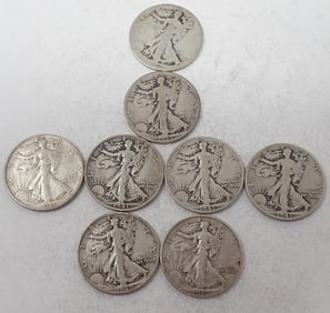 1920 1935 1941 1942 Walking Liberty Half Dollars