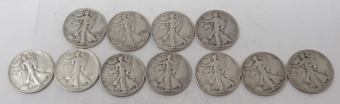1944 & 1945 Walking Liberty Silver Half Dollars