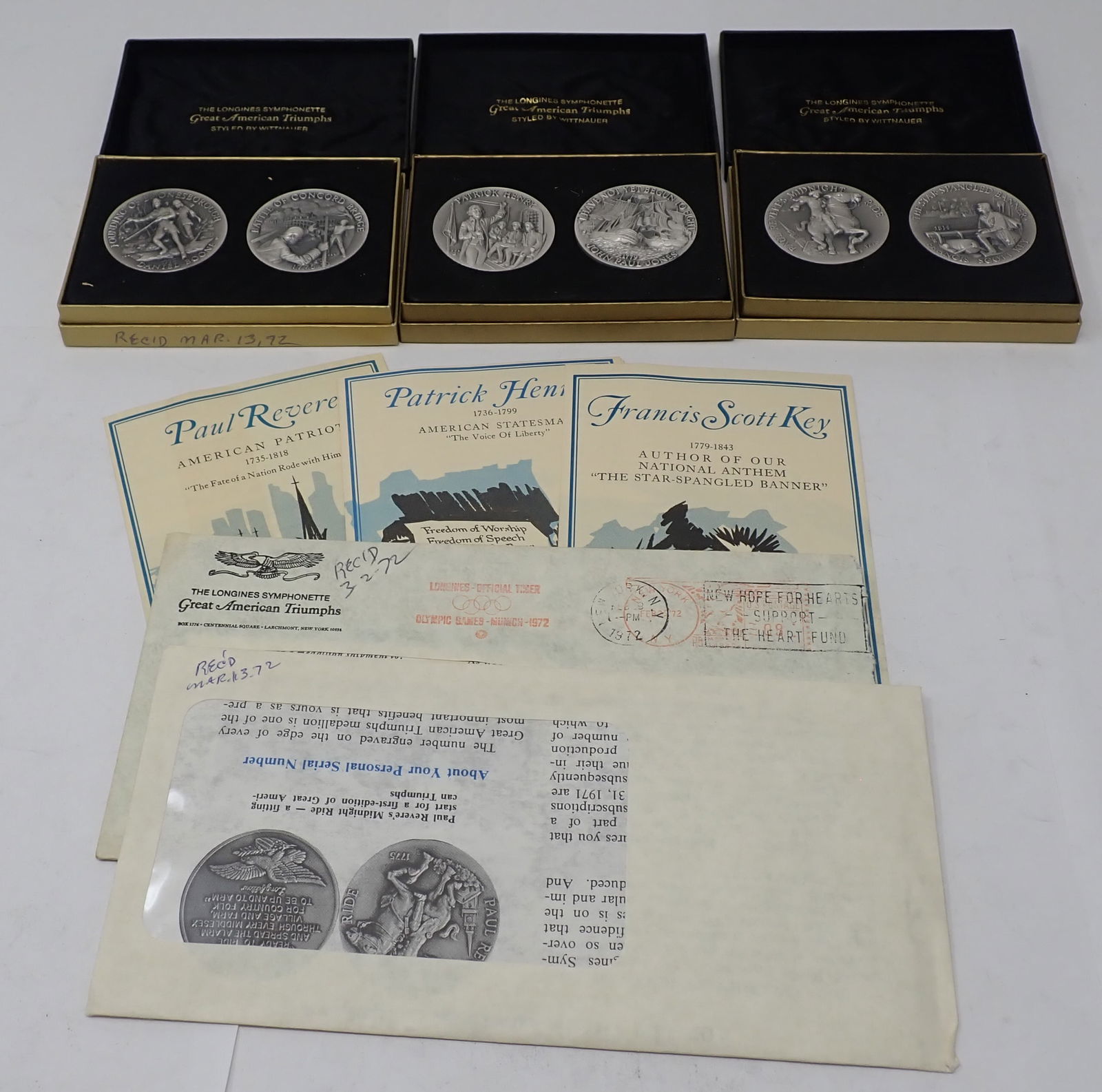 6 Longines Symphonette Wittnauer Silver Medals: Shipping available