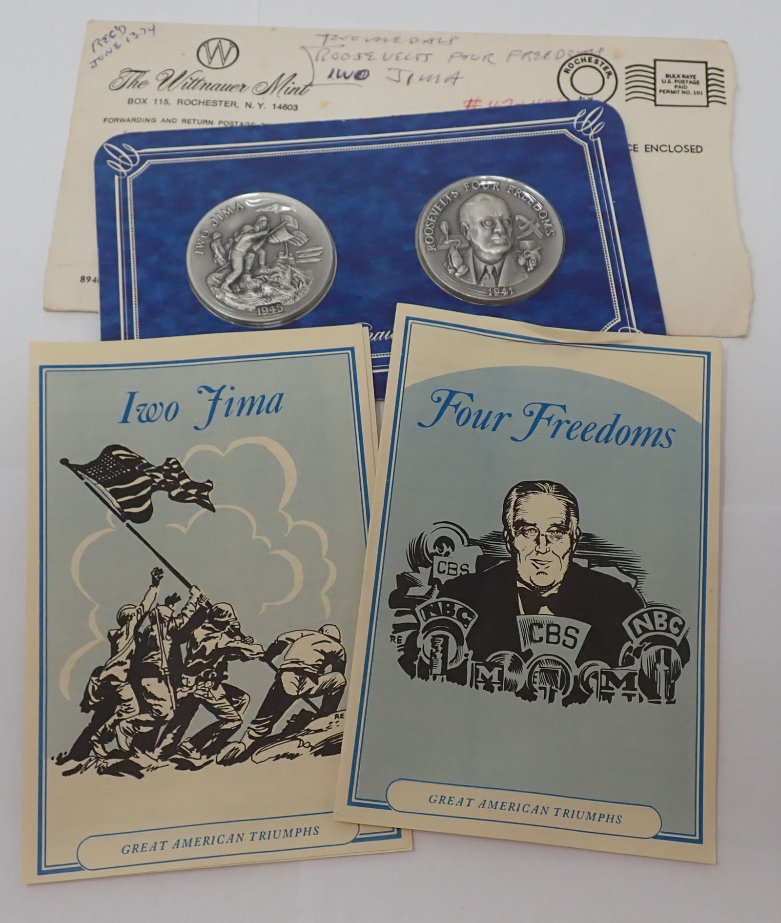 Wittnauer Mint Iwo Jima & Roosevelts Silver Medals: Longines Symphonette .999 Silver Medals - Shipping available