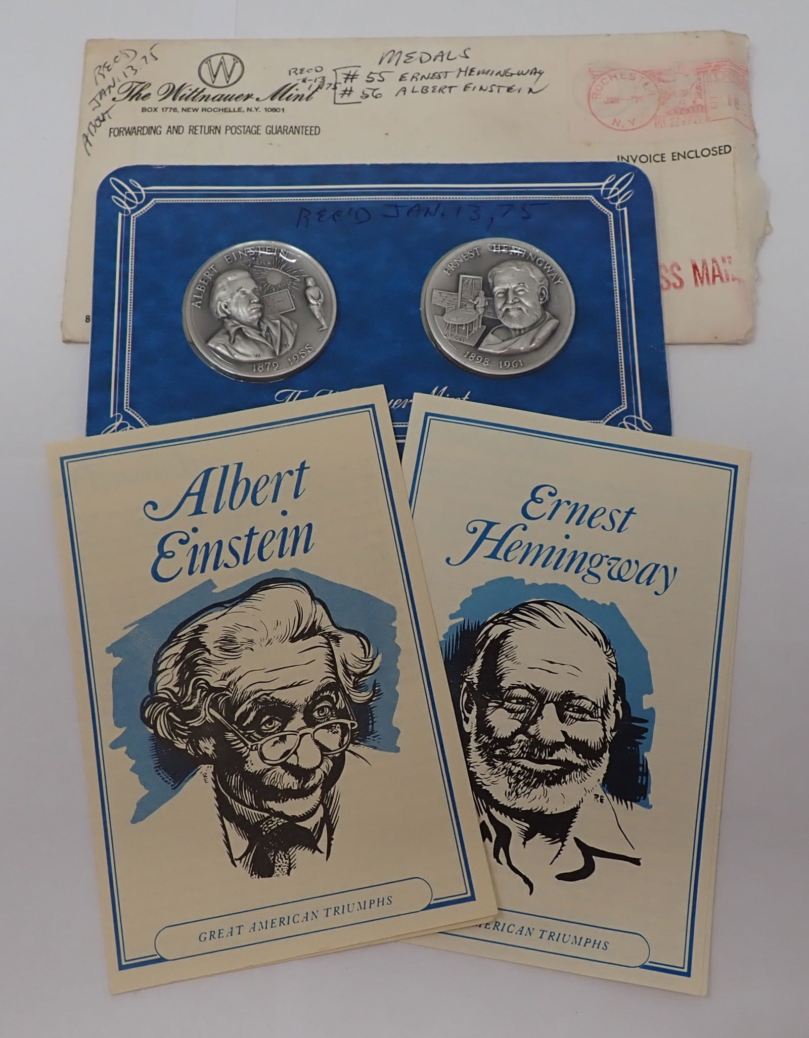 Wittnauer Mint Einstein & Ernst Hemingway Silver Medals: Longines Symphonette .999 Silver Medals - Shipping available