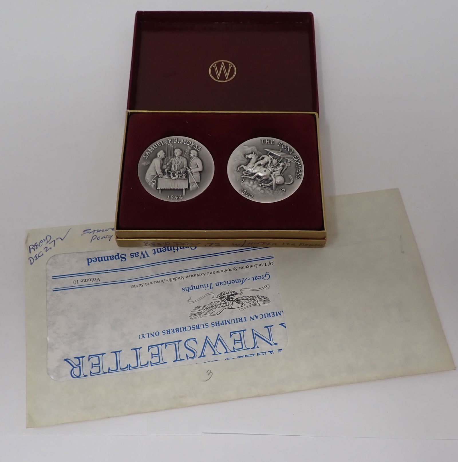 Wittnauer Mint Samuel Morse Pony Express Silver Medals: Longines Symphonette .999 Silver Medals - Shipping available