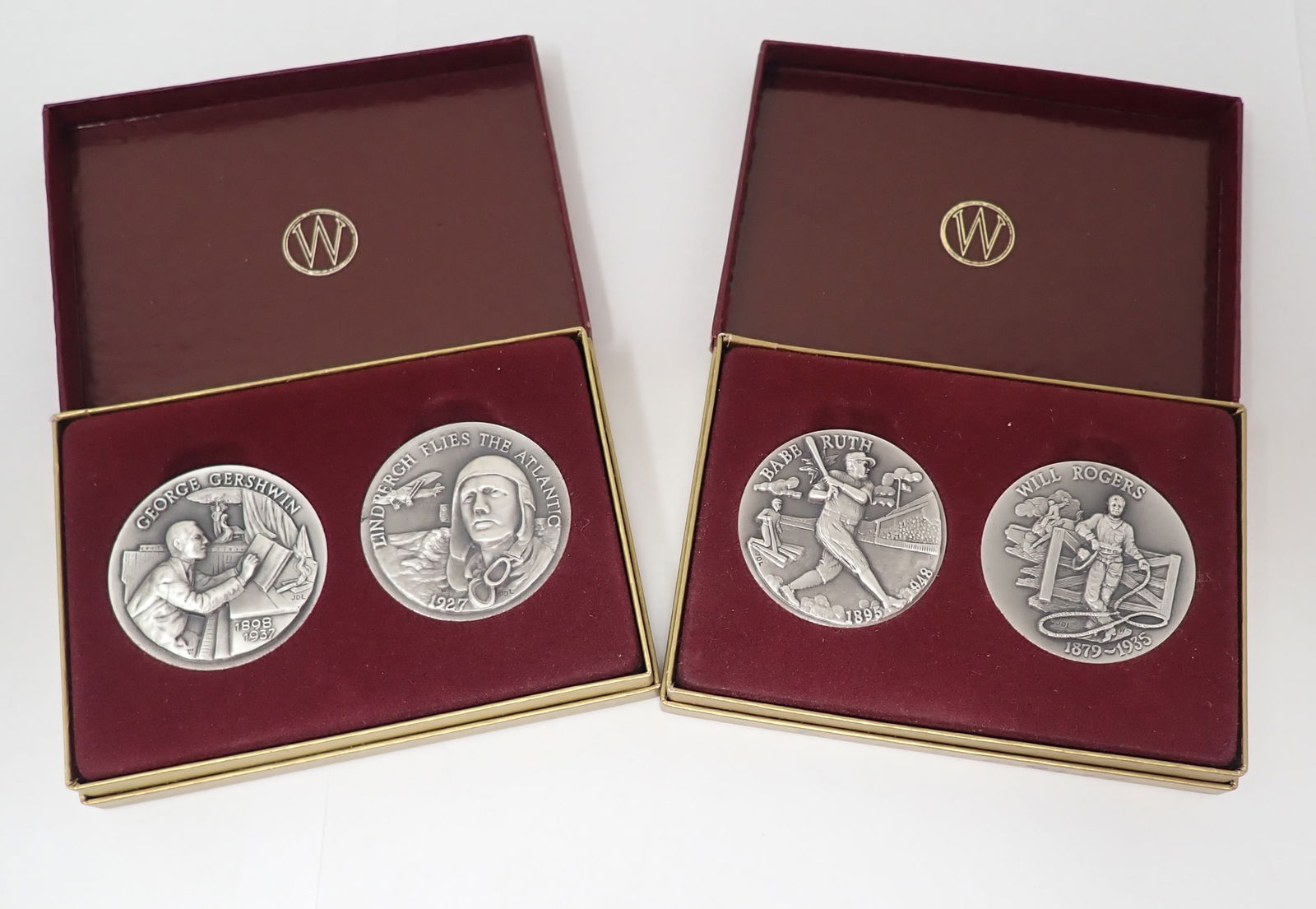 Wittnauer Babe Silver Medals incl Babe Ruth & Will Rogers (1 of 5)
