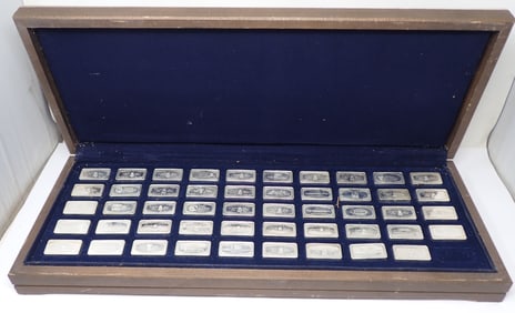 49 Franklin Mint Bankmarked Sterling Silver Ingots