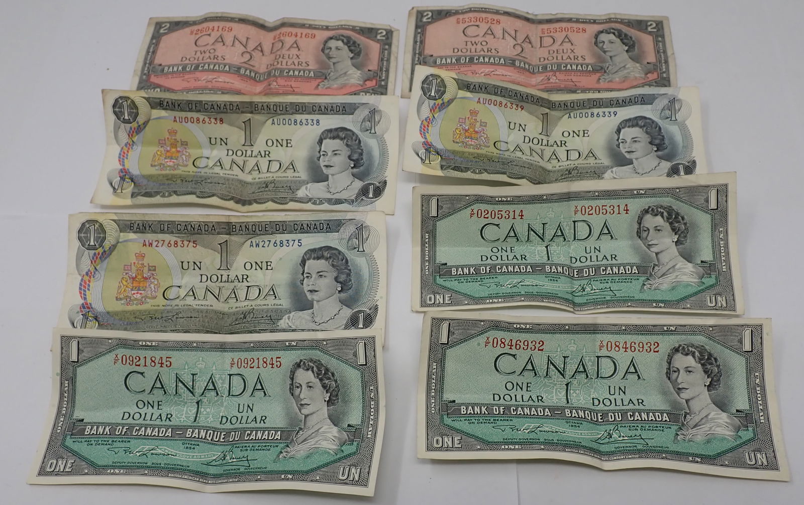 Canadian One & Two Dollar Bills (1 of 9)
