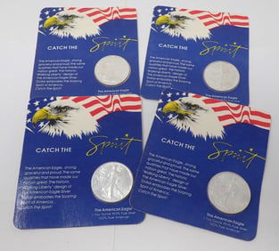 (4) 1987 American Eagle 99.9% Pure Silver Coins