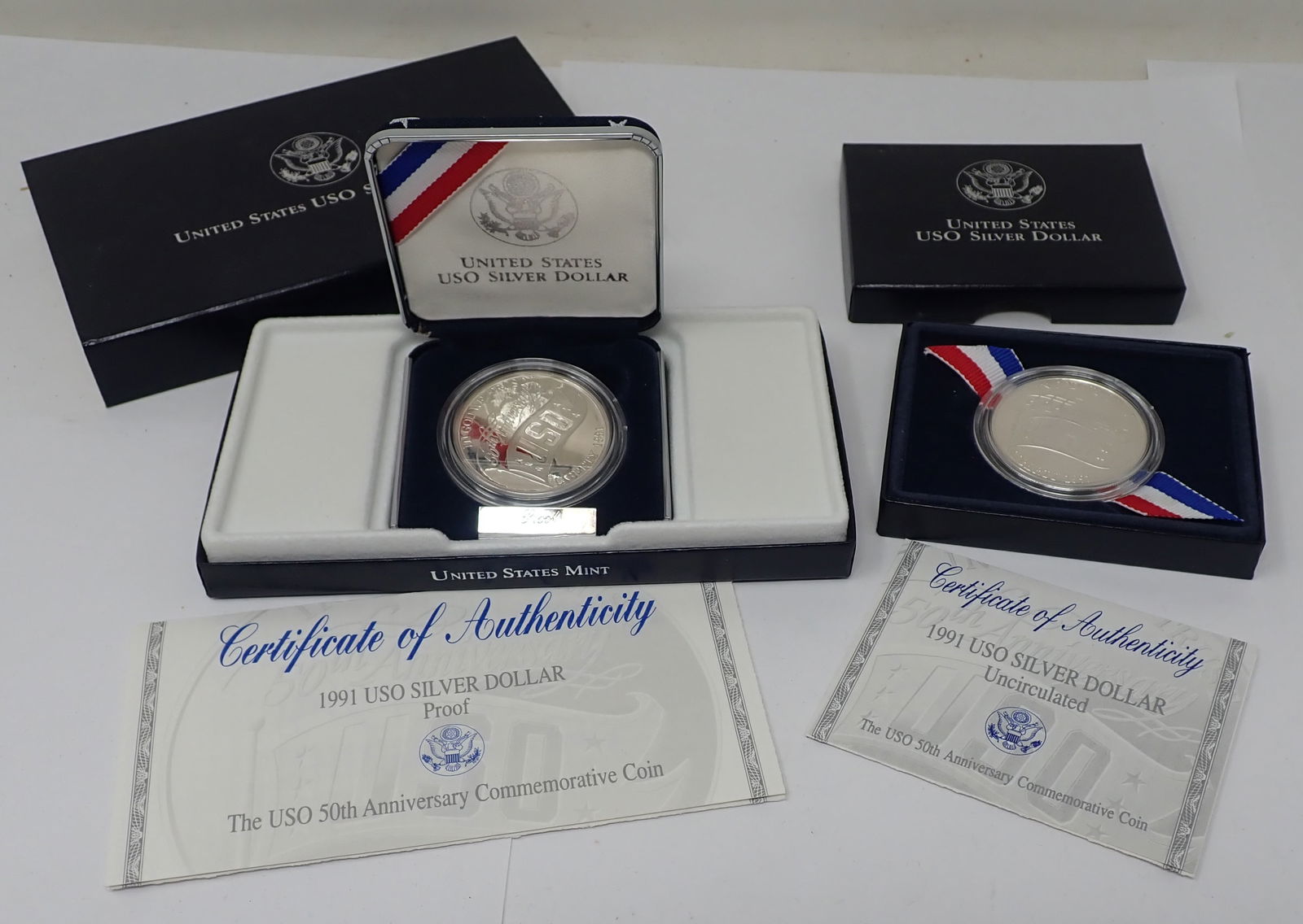 1991 USO Silver Dollar Proof & Uncirculated (1 of 5)