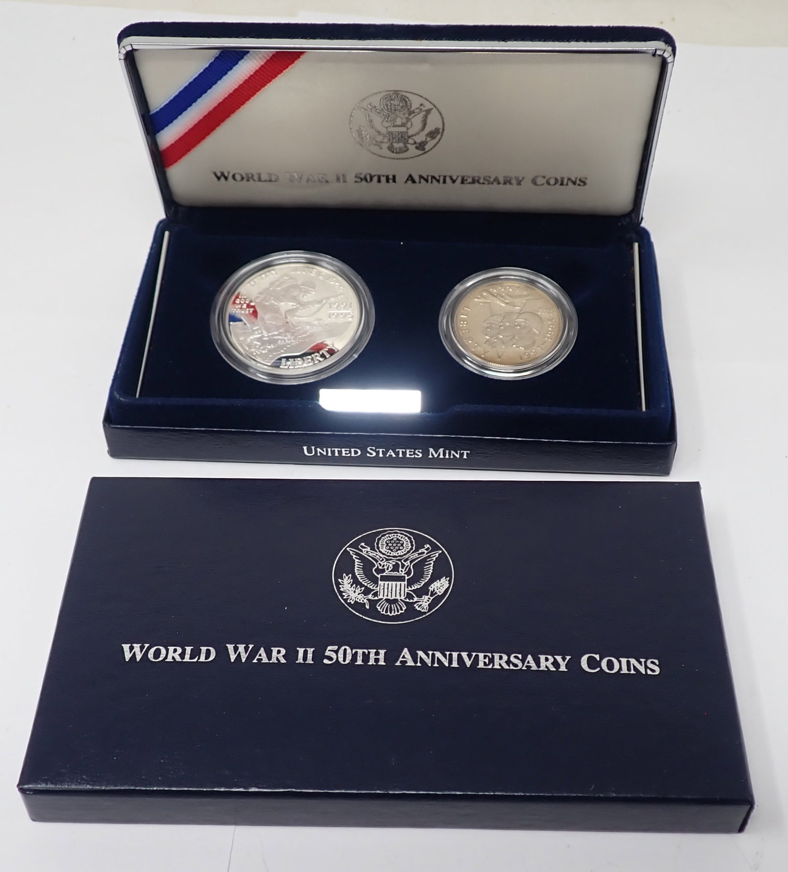 World War II 50th Anniversary Coins: United States Mint Dollar & Half Dollar Coins - Shipping available