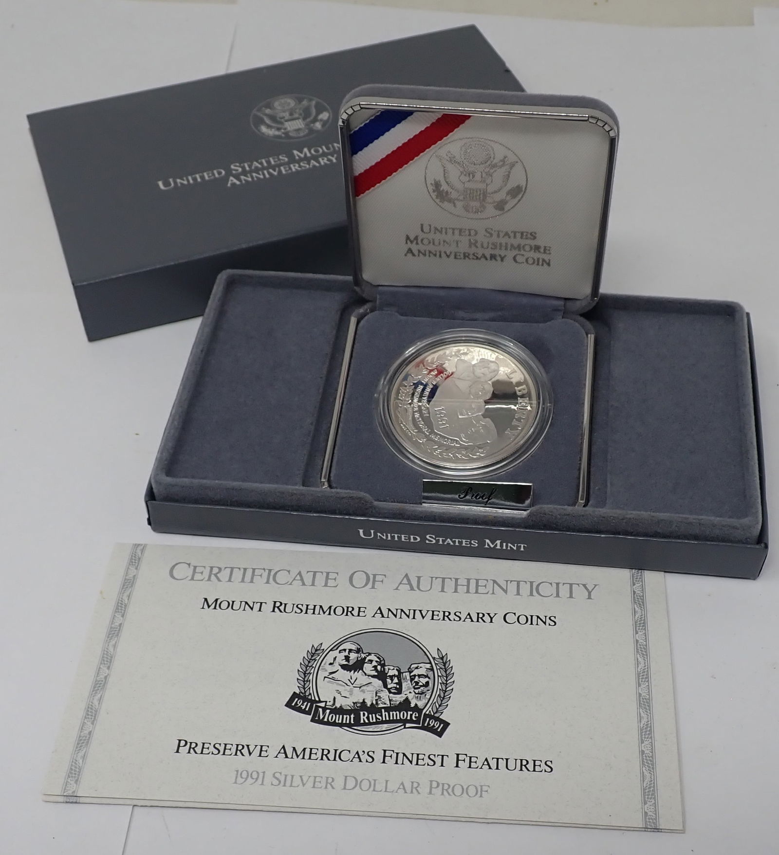1991 Mount Rushmore Silver Dollar Proof Coin (1 of 3)