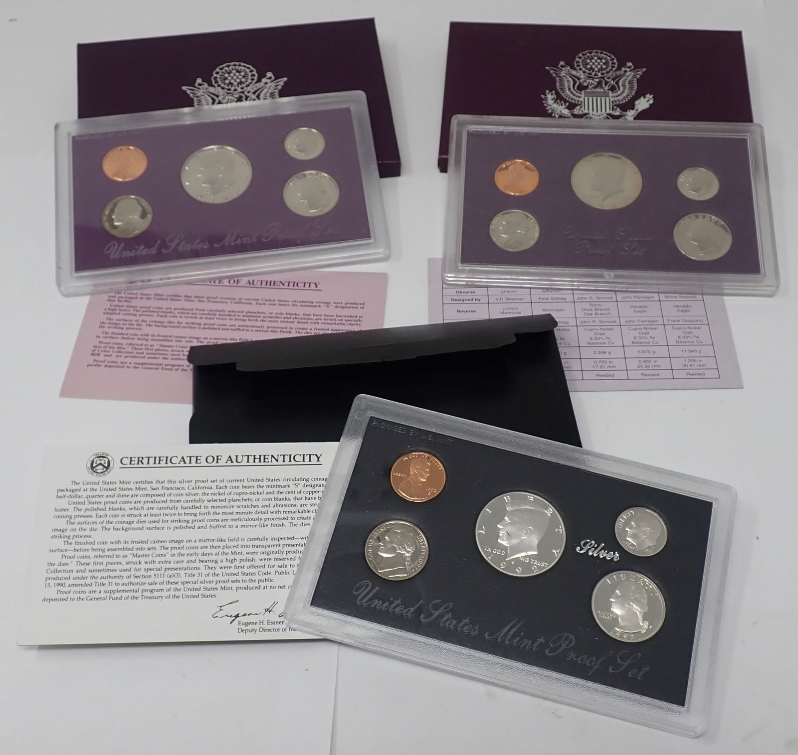 1992 Silver Proof Set 1986 1991 Proof Sets (1 of 4)