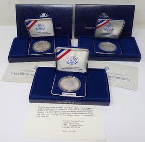 (3) United States Constitution Silver Dollars