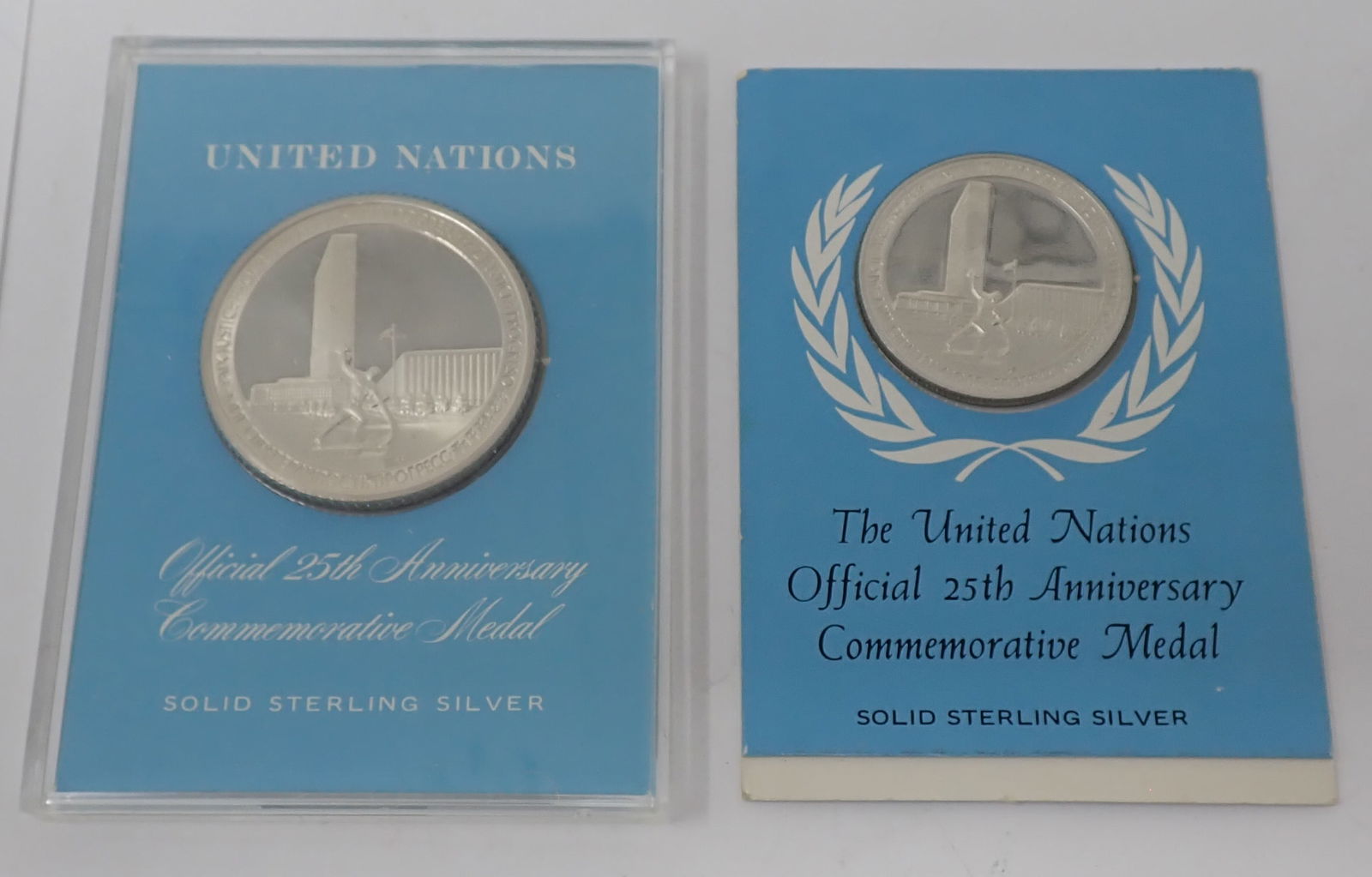 United Nations 25th Anniversary Sterling Silver Medals (1 of 5)