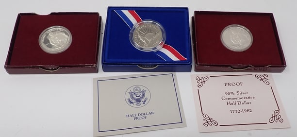 2 Washington & Liberty Half Dollar Silver Proofs