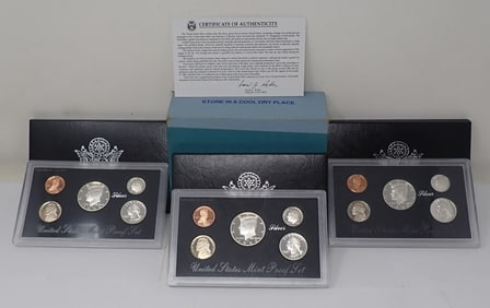 (3) 1993 United States Mint Silver Proof Sets