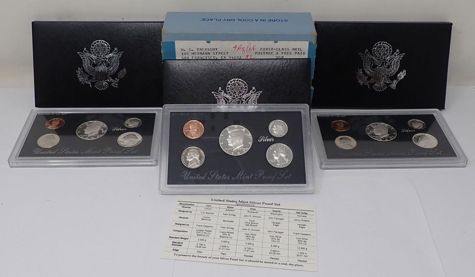(3) 1992 United States Mint Silver Proof Sets (1 of 4)