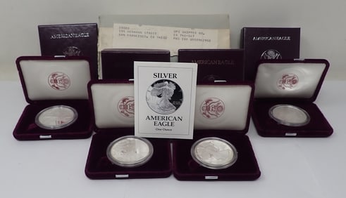 1991 1993 Silver American Eagle Bullion Coins
