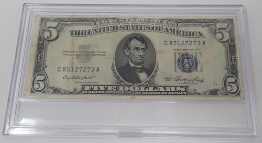 1953 $5 Blue Seal Silver Certificate