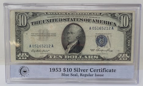 1953 $10 Blue Seal Silver Certificate