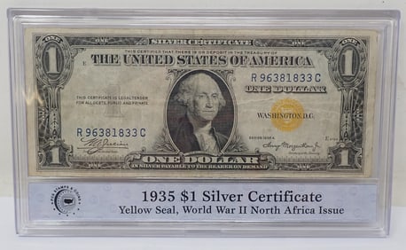 1935 A $1 Yellow Seal World War II Silver Certificate
