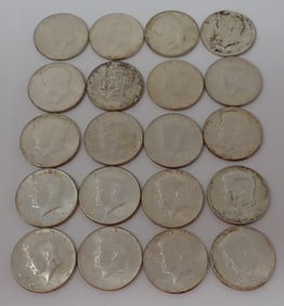 (20) 1964 Kennedy Silver Half Dollars